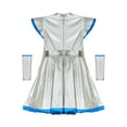 thumbnail image 5 of iiniim Kids Girl's Shiny Alien Costume Outfit Cap Sleeve Metallic Dress with Headband for Halloween Party Silver 16, 5 of 7