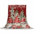 thumbnail image 2 of Merry Christmas Throw Flannel Blanket 30x40In Watercolor Red Gnome Tree Snow Super Soft Cozy Bed Blanket, Lightweight Plush Fuzzy Bed Throw for Bedroom Sofa Couch Living Room, 2 of 4