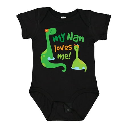 

Inktastic My Nan Loves Me Grandson Dinosaur Gift Baby Boy Bodysuit