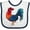 White and Navy, variant on Inktastic Year of the Rooster Boys or Girls Baby Bib