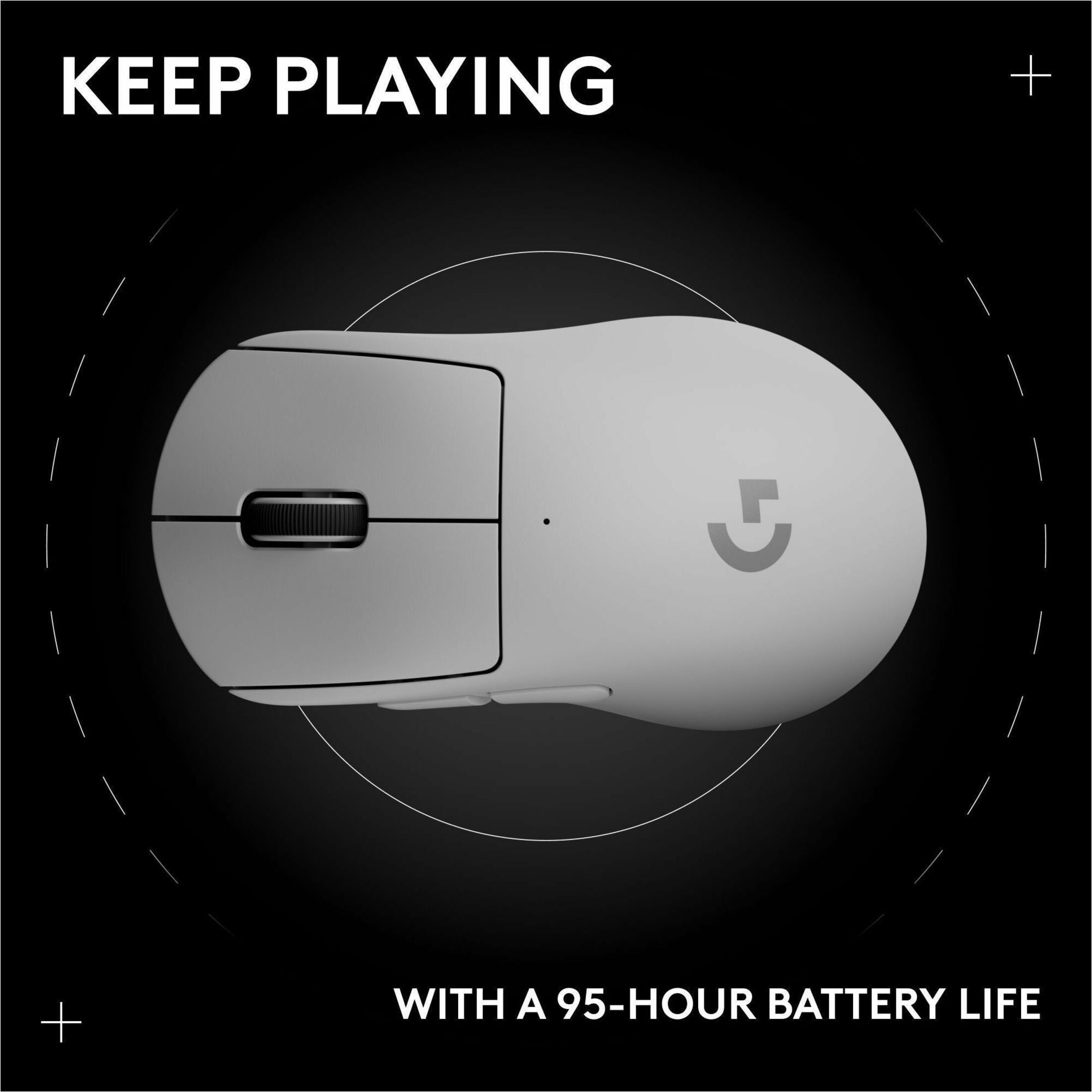 Logitech G PRO X SUPERLIGHT 2 DEX LIGHTSPEED Wireless Gaming Mouse, 60g Pro-Grade Lightweight Mouse With 5 Programmable Buttons, 32k DPI Sensor, USB-C Charging, for PC/Mac, White