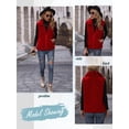 thumbnail image 3 of ZXSXSY Women Lapel Collar Full Zip Sleeveless Pockets Fleece Vest Coat, 3 of 6