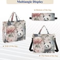 thumbnail image 6 of Pandas Flowers Floral Leaves Bear Corduroy Tote Bag Handbag Large Messenger Bag Shoulder Crossbody Zipper Bag Purse, 6 of 8