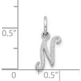 thumbnail image 3 of 14KW White Gold Casted Script Letter N Initial Charm, 3 of 5