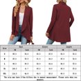thumbnail image 2 of Cárdigan Ligero Cárdigan ligero para mujer Estilo informal Cárdigan de verano Traje de vacaciones irregular Cgtredaw Vino Tinto Xl para Mujer, 2 of 7