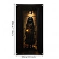 thumbnail image 3 of OCCOA Halloween Door Cover Scary Ghost Girl Holding Candle Hanging Decor for Front Door Porch Entryway Wall Haunted House Halloween Party Gift, B, 3 of 7