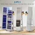 thumbnail image 5 of HNEBC 360° Rotating Jewelry Armoire with Mirror, Full Length Mirror with Storage, Mirror Jewelry Cabinet Standing with LED Lights, Lockable Jewelry Organizer Stand/Foldable Makeup Shelf (White), 5 of 8
