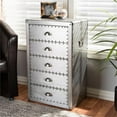 thumbnail image 2 of Bowery Hill Mid-Century 5-Drawer Metal Accent Chest in Silver, 2 of 9