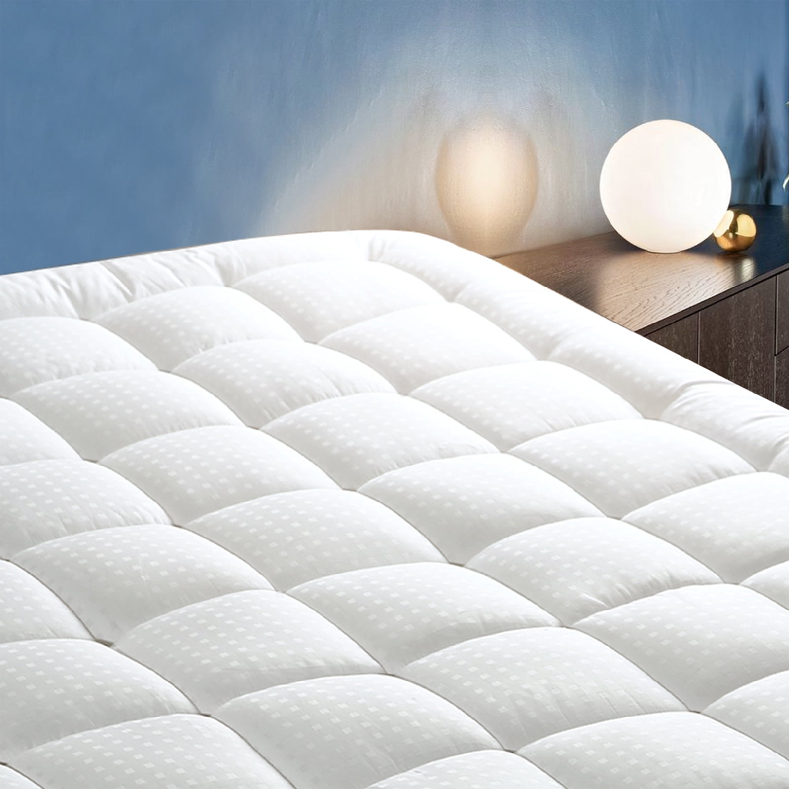 Cooling Pillow Top Mattress Pad Cover Fitted Quilted Soft Overfilled Deep Pocket 