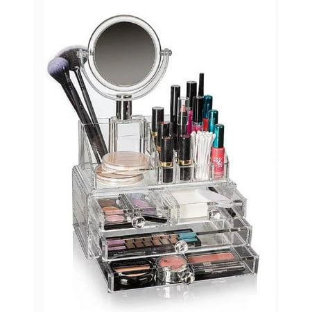 Closetmate Luxury Acrylic Cosmetic Make Up Organizer Bonus Two Closetmate Luxury Acrylic Cosmetic Make Up Organizer Bonus Two Sided Mirror Great For Organizing