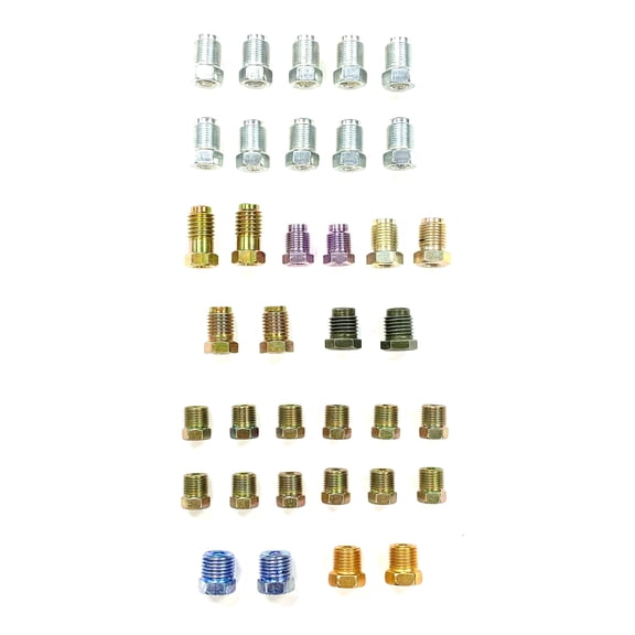 The Stop Shop Brake Line Fitting Assortment For 1/4 Inch Tubing, Inverted Flare & Bubble/ISO Flare, Metric & SAE