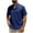 #177-Blue, variant on Yaoyar Man Casual Solid-Color Half Button Short Sleeve Standing Collar Shirt Summer Tees Golf Fashion Tops