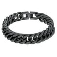 thumbnail image 1 of PROSTEEL Pulseras de cadenas cubanas de 12 mm para hombre, pulsera negra gruesa de acero inoxidable Franco Link para niños, genial pulsera Hip-Pop, regalo de cumpleaños, 23 cm/9", 1 of 7