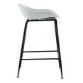 thumbnail image 5 of 2xhome - Set of 2 White 25" Seat Height Black Molded Plastic Bar Stool Modern Barstool Counter Stools with Backs and armless Metal Legs, 5 of 8