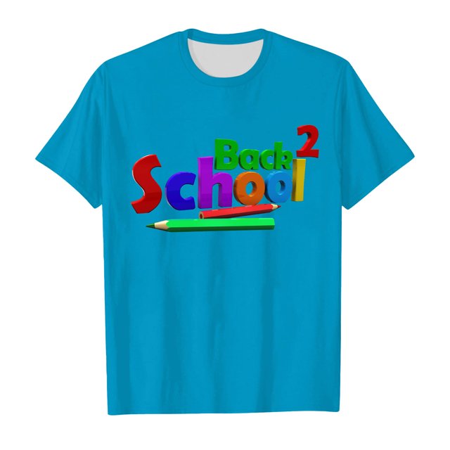 TJAZFJPA Top Coat Saison Scolaire T-Shirt Fille Été Manches Courtes Hauts Doux et Confortables Rentrée des Classes Imprimés Mode Style Décontracté Automne Hauts 2024 Tendance Hauts Fille