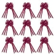 thumbnail image 1 of Unique Bargains 7' Large Pull Bow Baskets Present Wrapping Bows Big Flower Ribbon Bows Burgundy 10 Pack, 1 of 7