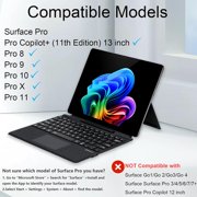Slim Surface Type Cover for Pro 11/10/9/8/X 13, Backlit Keyboard with Trackpad and Pen Holder,Black