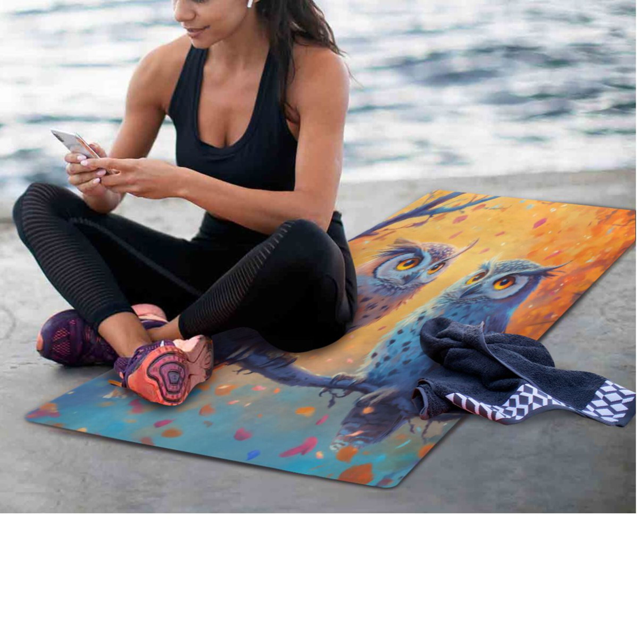 BZSMCE Yoga Mat Women Fitness Mat Mystic Guardians Pattern