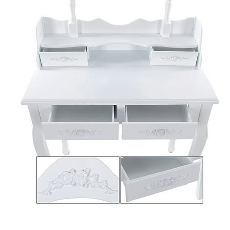 Ul Li Contemporary Design This Saves Space So It Can Fit Into Any Modern Compact Home Two Drawers Gives You Enough Storage For Your Make Up And Jewelry Antique Look Vanity If Are Ul Li Contemporary Design This, Pearl Wooden Mirrored Makeup Vanity Table White