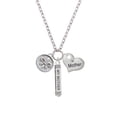 thumbnail image 2 of Delight Jewelry Silvertone Fleur di Lis - Round Seal Always My Mother Bar Zoe Necklace, 2 of 4