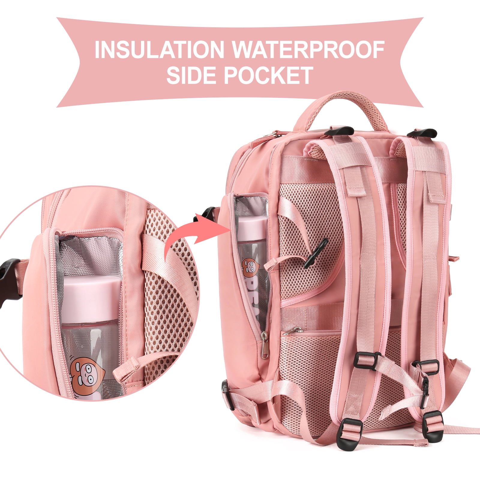 Waterproof bag/backpack waterproof  Ideal for Trekking, Fishing,  Navigation, Climbing, Surfing, Paddle Surfing (Pink 5 L)
