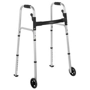 Naipo Folding Walkers for Seniors,Lightweight Mobility Walker with Trigger Release and Glide Skis,Silver