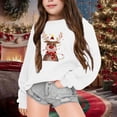 thumbnail image 2 of PMVFHDE Liquidation Chandail à Capuchon Grande Taille pour Enfants Automne et Hiver à Manches Longues de Noël Imprimé Col Rond Chandail à Capuchon pour Garçons et Filles Manteau à Capuchon Plus Chaud Chandail Graphique, Blanc, 5-6 Ans, 2 of 4