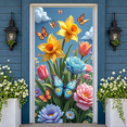 thumbnail image 6 of Colorful Flowers Hummingbird Banner Butterfly Accent Floral Backdrop Spring Vibrant Petals Garden Display for Garden Party Spring Decoration Wedding Backdrop, 6 of 9