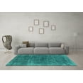 thumbnail image 3 of Ahgly Company Indoor Rectangle Oriental Turquoise Blue Industrial Area Rugs, 7' x 10', 3 of 4