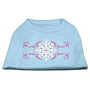 Christmas Screenprinted Dog Shirt, "Pink Snowflake Swirls"