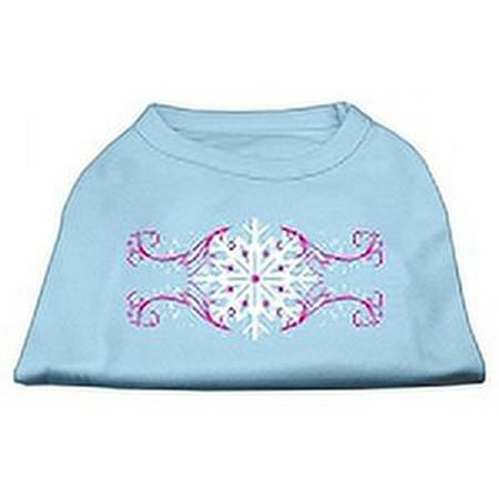 Christmas Screenprinted Dog Shirt, "Pink Snowflake Swirls"
