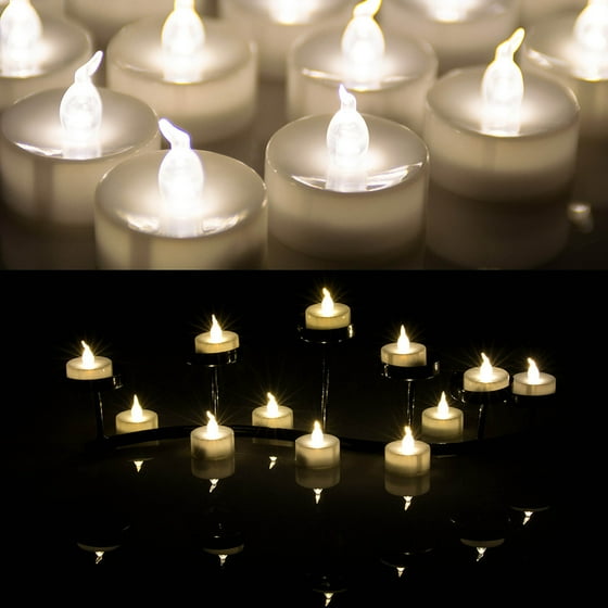 Agptek 24 Pcs Led Tealights Battery Operated Flameless Candles Agptek 24 Pcs Led Tealights Battery Operated Flameless Candles Lights For Wedding Birthday Party