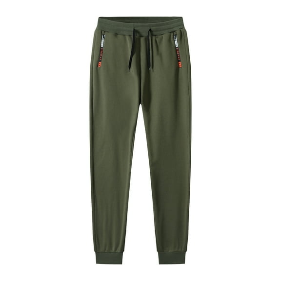 Sherpa Fleece Lined Joggers for Men Warm Winter Sweatpants, Drawstring Athletic Pants with Zipper Pockets