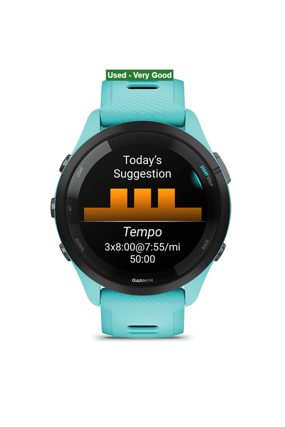 Pre-Owned Garmin Forerunner 265 GPS Smartwatch, Aqua/Black