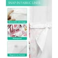 thumbnail image 3 of No Hook Shower Curtain with Snap in Liner, Abstract Pink and Green Ombre Plants Leavs Berry Hotel Shower Curtains for Bathroom, Washable Shower Curtain Liner Set with Mesh Top Window, 60"x72", 3 of 6