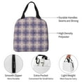 thumbnail image 3 of Disketp Purple Floral Gingham Check Plaid Lunch Bag for Women Men, Leakproof Thermal Cooler Sack Food Handbags Case High Capacity forTravel Work School Picnic, 3 of 5