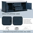 thumbnail image 7 of Storage Ottoman with 2 Drawers and 2 Cabinets, Storage Bench with with Removable Upholstered Cushion for Living Room, Bedroom and Entryway, Antique Navy, 7 of 7