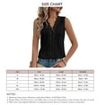 thumbnail image 6 of Lace Sleeveless Shirt Blouse Plain Color V Neckline Hollow Blouse for Women Lady Dating Summer Black XL, 6 of 6