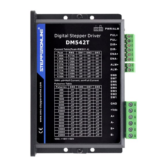 STEPPERONLINE CNC Stepper Motor Driver 1.0-4.2A 20-50VDC 1/128 Micro-step Resolutions for Nema 17 and 23 Stepper Motor
