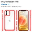 thumbnail image 6 of Dteck Case for iPhone 12, 6.1 inch, Shockproof Rubber Soft TPU Bumper Heavy Duty Acrylic Clear Hard Phone Case Cover, Red, 6 of 8