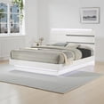 thumbnail image 6 of Benjara Peis Queen Size Bed- LED- Crystal Accents- Modern Design- Glossy White, 6 of 6