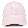 thumbnail image 1 of Trendy Apparel Shop Florida State Outline State Embroidered Cotton Dad Hat- Black, 1 of 1