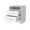 thumbnail image 4 of Dtwnek Wood Beside Table with Open Shelf, 2 Drawers Nightstand for Home, Office, Living Room, White, 4 of 7