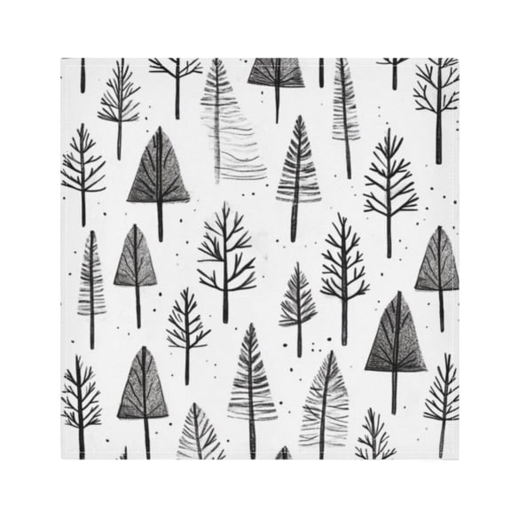 Napkin Satin Napkin 20*20Inchx1 Kitchen Towel Dinner Plate Towel Decorative Towel Napkin Tea Towel Suitable For Kitchen Table Cartoon Black Pretty Little Tree
