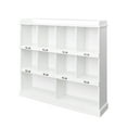 thumbnail image 3 of PORKISS 3 Tier Bookshelf, Wooden Bookcase with 10 Cube Storage Organizer, Freestanding Open Bookshelf for Bedroom, Living Room, Office, White, 3 of 9