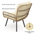 thumbnail image 6 of Asofer 3-PCS Outdoor Patio Furniture Set, Wicker Bistro Conversation Set with Cushion for Backyard, Poolside, Deck, Porch, Beige, 6 of 6