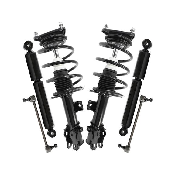 Front and Rear Shock Strut Coil Spring Sway Bar Link Kit - Compatible with 2014 - 2018 Kia Forte 2015 2016 2017