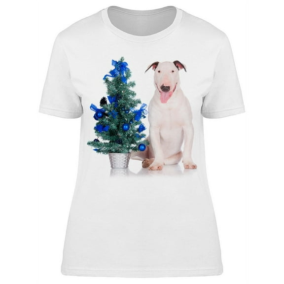 Christmas Tree Bullterrier T-Shirt Women -Image by Shutterstock, Female Medium