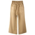 thumbnail image 2 of KIDSCOOL SPACE Big Girls Wide-leg Colored Denim Jeans, 5-14T Loose Elastic Waist with String Ripped Flared Pants,Kahki,10-11 Years, 2 of 8