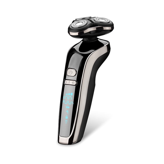 Barba eléctrica Trimmer 3W inalámbrico IPX5 Afeitador a prueba de agua Afeitadora Seco Mojado Cubriendo Viaje Cabello Máquina de afeitar con cabezas de reemplazo Negro sidaley CE001612-01B